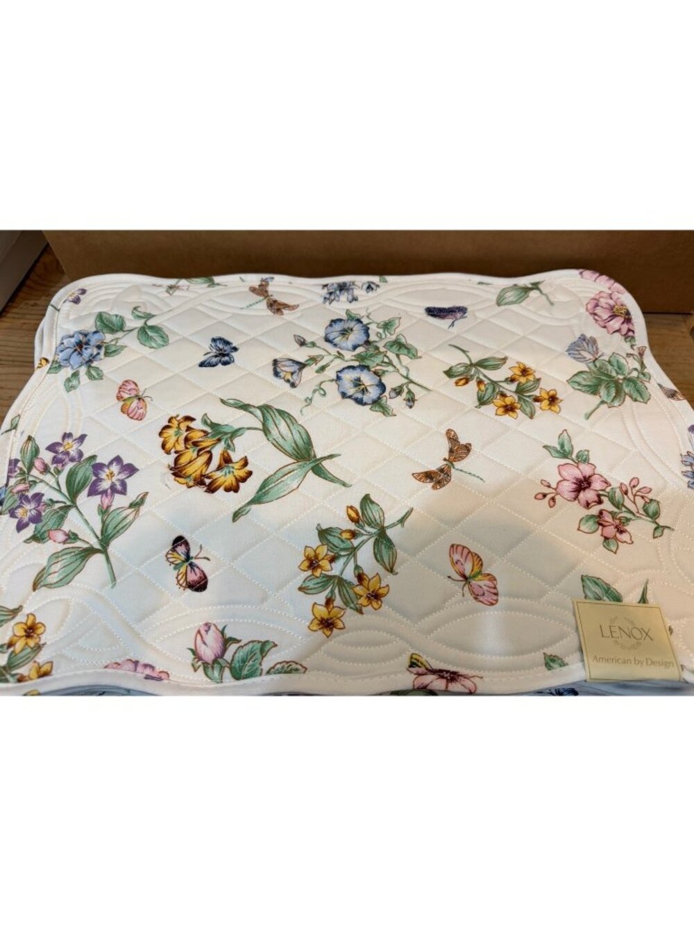 Lenox American by Design Butterfly Meadow Quilted Placemats Set of 4 - 19x12.5"